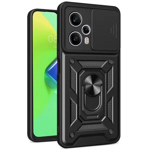 Ударопрочный чехол Camshield Serge Ring для Xiaomi Poco F5 / Note 12 Turbo — Черный — фото 1