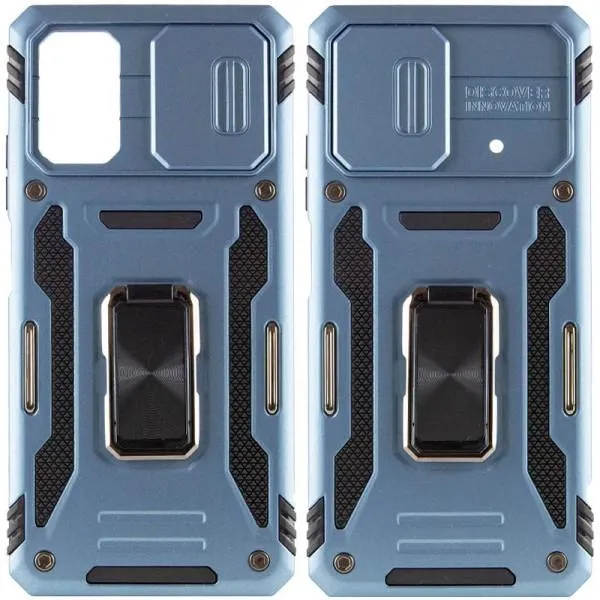 Ударопрочный чехол Camshield Army Ring для Xiaomi Poco F5 / Note 12 Turbo — Голубой — фото 1