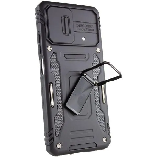 Ударопрочный чехол Camshield Army Ring для Xiaomi Poco F5 / Note 12 Turbo — Черный — фото 4