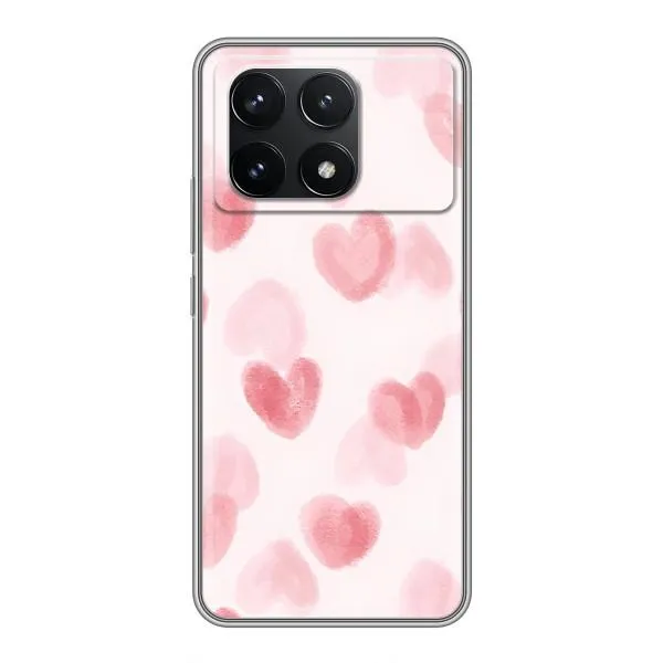 Чехол с принтом «Розовые сердечки» для Xiaomi POCO F6 Pro