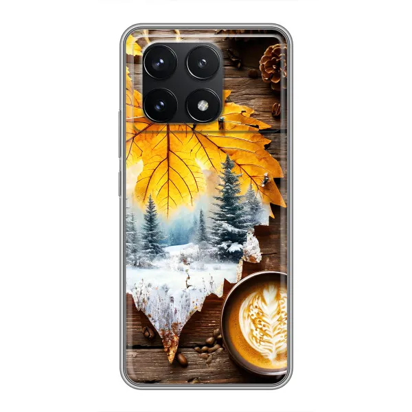 Чохол з принтом «Осінньо-зимова кава» для Xiaomi POCO F6 Pro