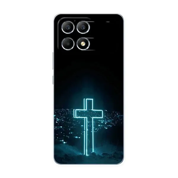 Чехол с принтом «Крест и город» для Xiaomi POCO F6 Чехол с принтом «Крест и город» для Xiaomi POCO F6