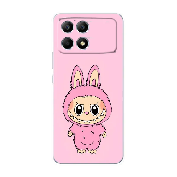 Чехол с принтом «Розовый Лабубу» для Xiaomi POCO F6