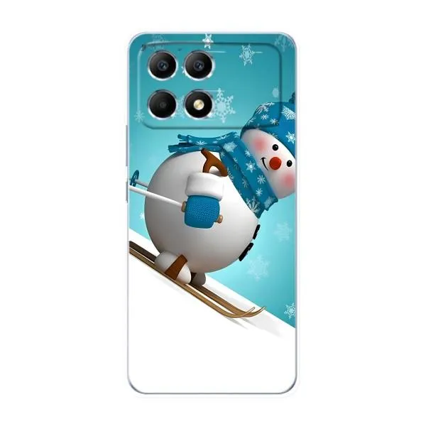 Чехол с принтом «Снеговик на лыжах» для Xiaomi POCO F6