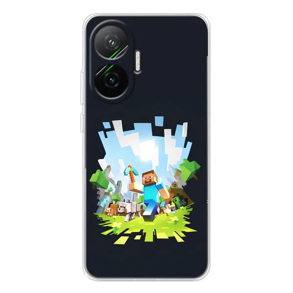 Чехол с принтом «персонажи Minecraft» для Xiaomi POCO F7