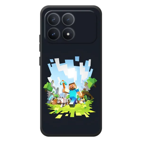 Чехол с принтом «персонажи Minecraft» для Xiaomi Poco F8 Pro