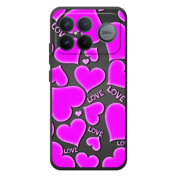 Чехол с принтом «Pink hearts» для Xiaomi Poco F8 Ultra