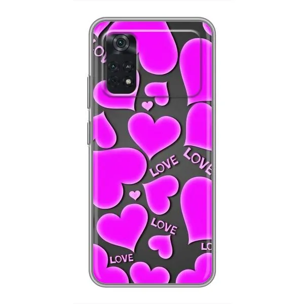 Чехол с принтом «Pink hearts» для Xiaomi POCO M4 Pro 5G