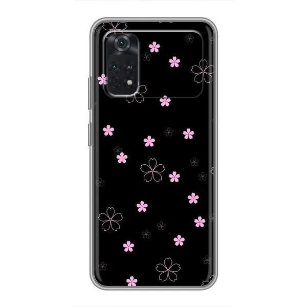 Чехол с принтом «Розовые цветы на черном» для Xiaomi POCO M4 Pro 5G Чехол с принтом «Розовые цветы на черном» для Xiaomi POCO M4 Pro 5G