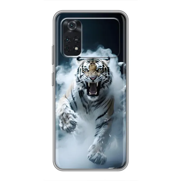 Чехол с принтом «Белый тигр в дыму» для Xiaomi POCO M4 Pro 5G