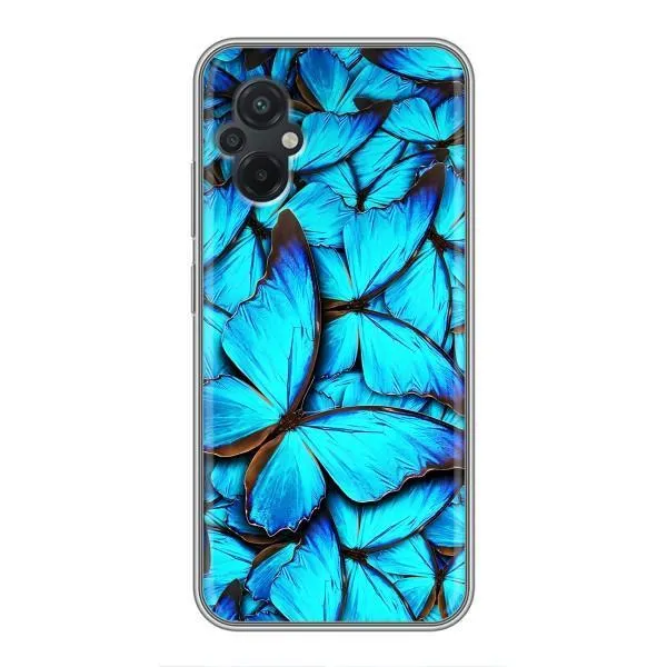 Чехол с принтом «Синие бабочки» для Xiaomi POCO M5 Чехол с принтом «Синие бабочки» для Xiaomi POCO M5