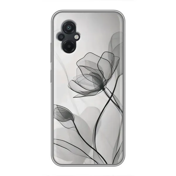 Чехол с принтом «Черные цветы» для Xiaomi POCO M5