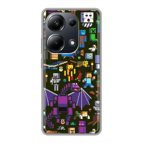 Чохол з принтом «Колаж Майнкрафт» для Xiaomi POCO M6 Pro