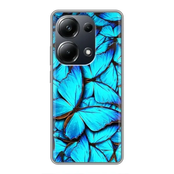 Чехол с принтом «Синие бабочки» для Xiaomi POCO M6 Pro