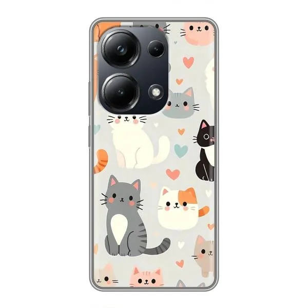 Чехол с принтом «Коллаж котов» для Xiaomi POCO M6 Pro Чехол с принтом «Коллаж котов» для Xiaomi POCO M6 Pro