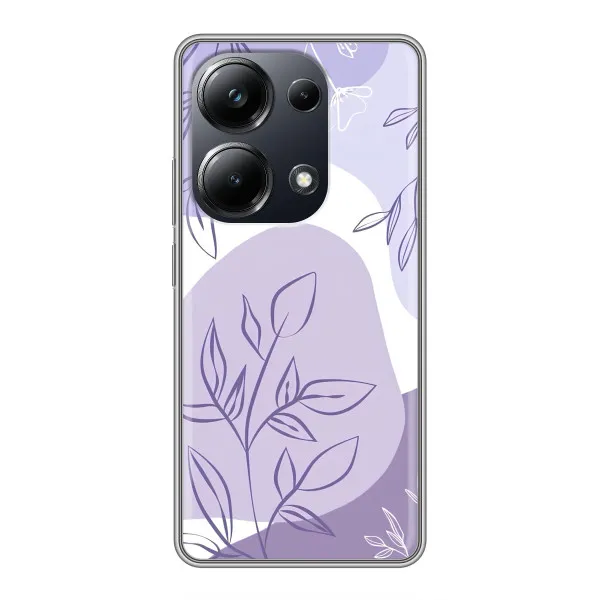 Чохол з принтом «Фіолетове листя абстракція» для Xiaomi POCO M6 Pro