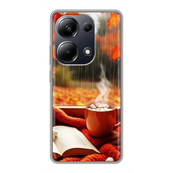 Чохол з принтом «Кава і дощ» для Xiaomi POCO M6 Pro