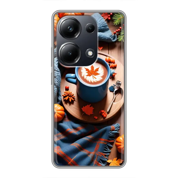 Чохол з принтом «Кава і гарбузики» для Xiaomi POCO M6 Pro