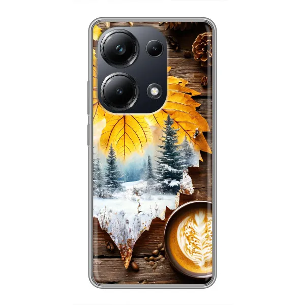 Чохол з принтом «Осінньо-зимова кава» для Xiaomi POCO M6 Pro