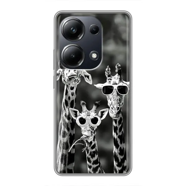 Чехол с принтом «Жирафы в очках» для Xiaomi POCO M6 Pro
