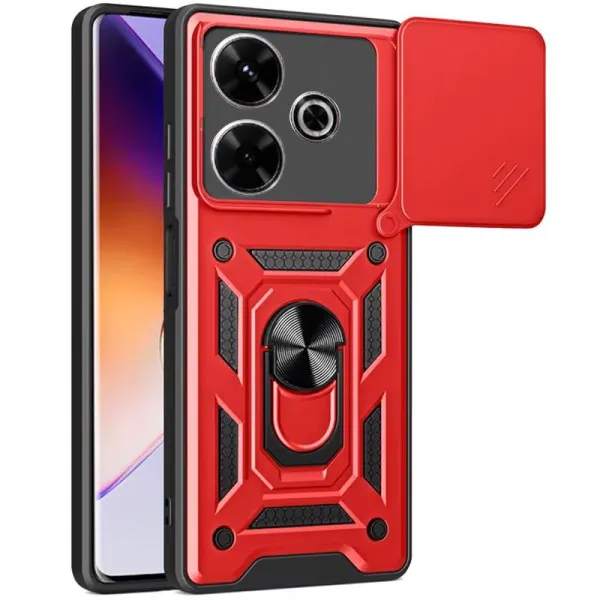 Чехол Ummi Camshield Serge Ring для Xiaomi Redmi 13 4G / Poco M6 4G — Красный