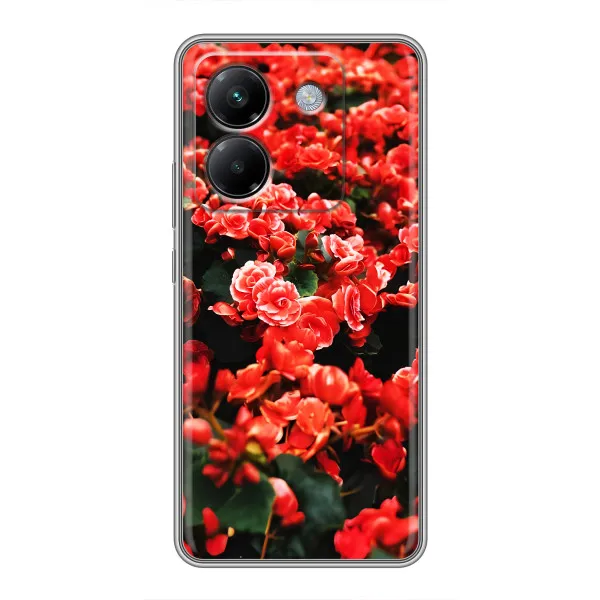 Чехол с принтом «Цветы красные» для Xiaomi Poco M7 Pro 5G