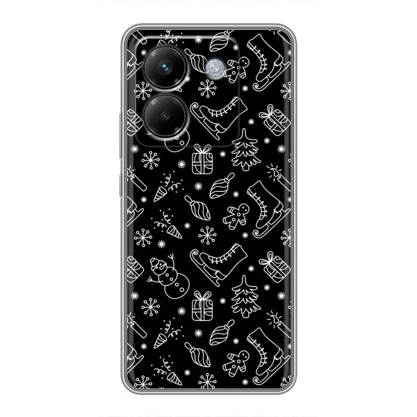 Чехол с принтом «Новогодний фон» для Xiaomi Poco M7 Pro 5G