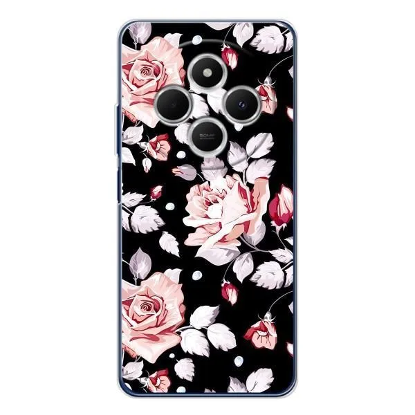 Чехол с принтом «Цветочки на черном» для Xiaomi POCO M7