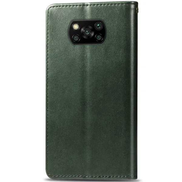 Кожаный чехол-книжка GETMAN Gallant (PU) для Xiaomi Poco X3 NFC / Poco X3 Pro — Зеленый — фото 4