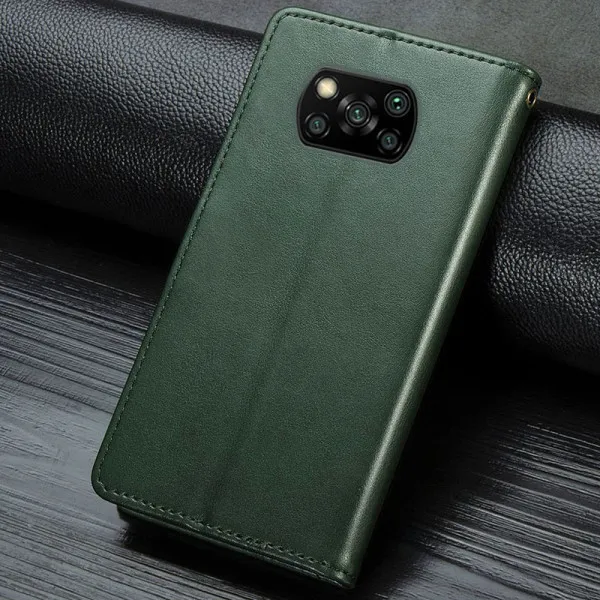 Кожаный чехол-книжка GETMAN Gallant (PU) для Xiaomi Poco X3 NFC / Poco X3 Pro — Зеленый — фото 5