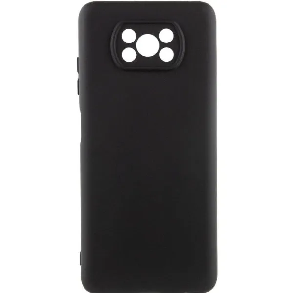 Чехол TPU GETMAN Liquid Silk Full Camera для Xiaomi Poco X3 NFC / Poco X3 Pro — Черный — фото 1