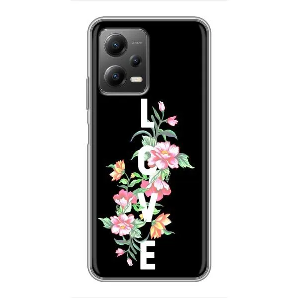 Чехол с принтом «Цветы LOVE» для Xiaomi POCO X5 (5G)