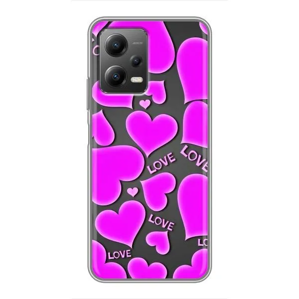 Чехол с принтом «Pink hearts» для Xiaomi POCO X5 (5G)