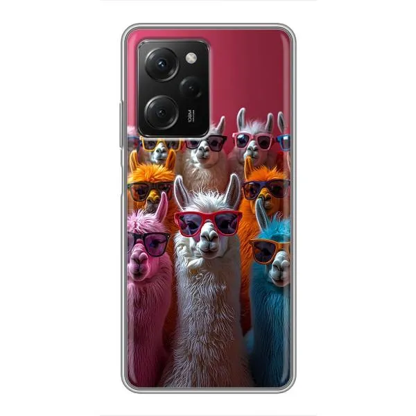 Чехол с принтом «Ламы в очках» для Xiaomi POCO X5 Pro (5G) Чехол с принтом «Ламы в очках» для Xiaomi POCO X5 Pro (5G)
