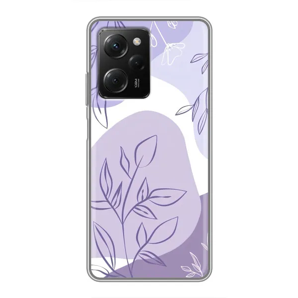 Чохол з принтом «Фіолетове листя абстракція» для Xiaomi POCO X5 Pro (5G)