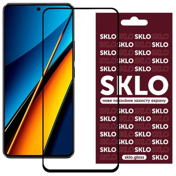 Защитное стекло SKLO 3D для Xiaomi Poco X6 — Черный — фото 1