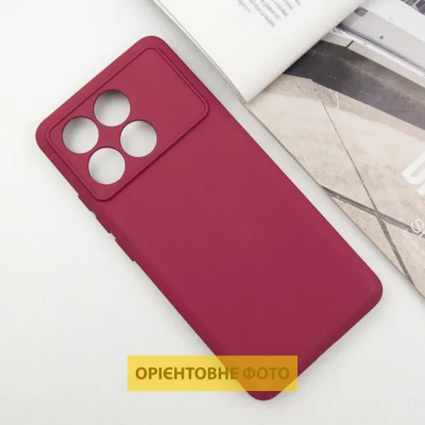 Чехол TPU GETMAN Liquid Silk Full Camera для Xiaomi Poco X6 / Note 13 Pro 5G — Бордовый — фото 2