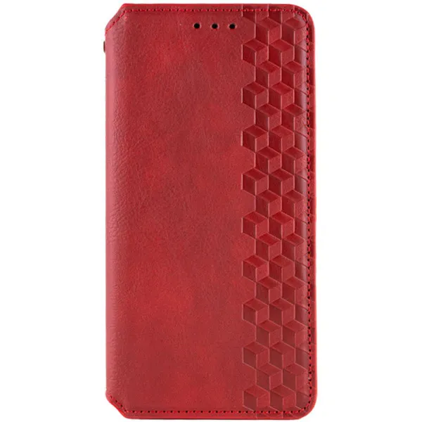 Кожаный чехол-книжка GETMAN Cubic (PU) для Xiaomi Poco X6 / Note 13 Pro 5G — Красный — фото 1