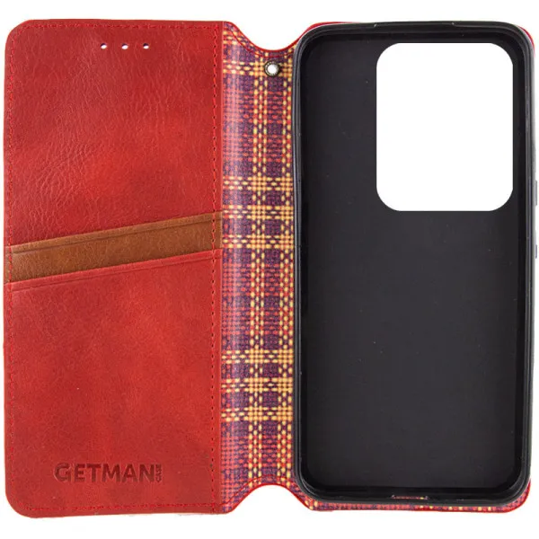Кожаный чехол-книжка GETMAN Cubic (PU) для Xiaomi Poco X6 / Note 13 Pro 5G — Красный — фото 2
