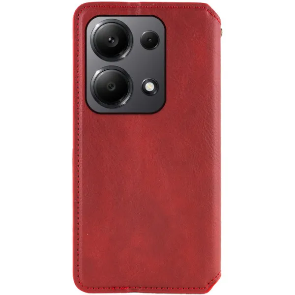 Кожаный чехол-книжка GETMAN Cubic (PU) для Xiaomi Poco X6 / Note 13 Pro 5G — Красный — фото 3
