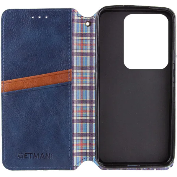 Кожаный чехол-книжка GETMAN Cubic (PU) для Xiaomi Poco X6 / Note 13 Pro 5G — Синий — фото 3