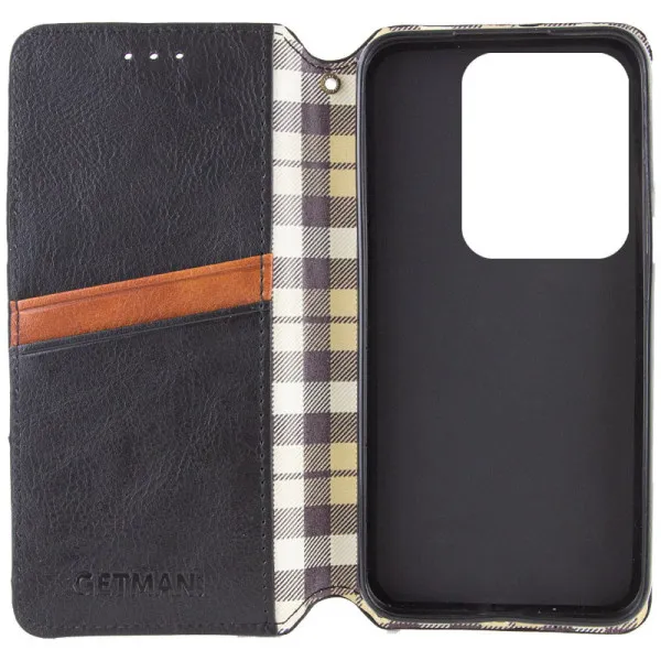 Кожаный чехол-книжка GETMAN Cubic (PU) для Xiaomi Poco X6 / Note 13 Pro 5G — Черный — фото 3