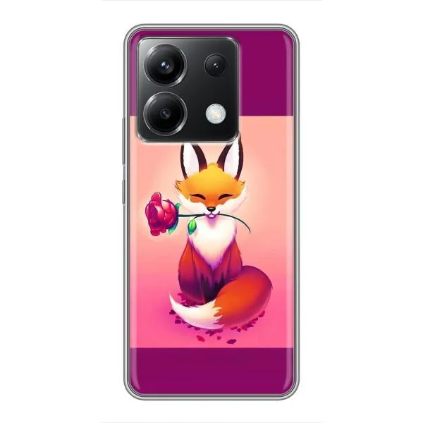 Чехол с принтом «Лисичка с розочкой» для Xiaomi POCO X6 5G
