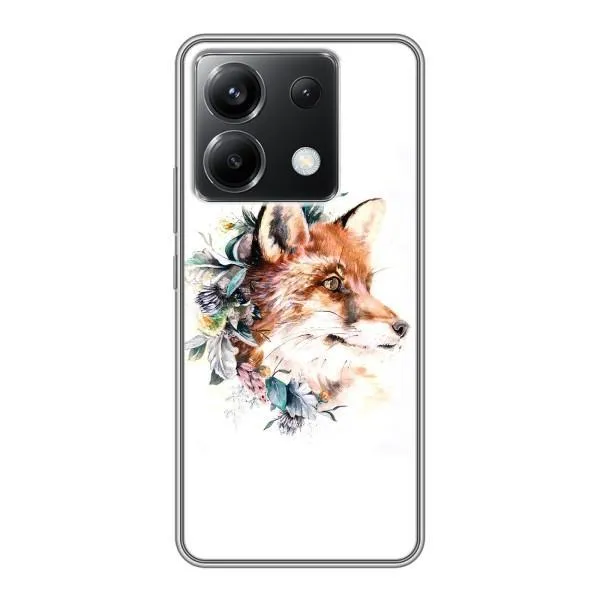 Чехол с принтом «Лисичка в цветочках» для Xiaomi POCO X6 5G