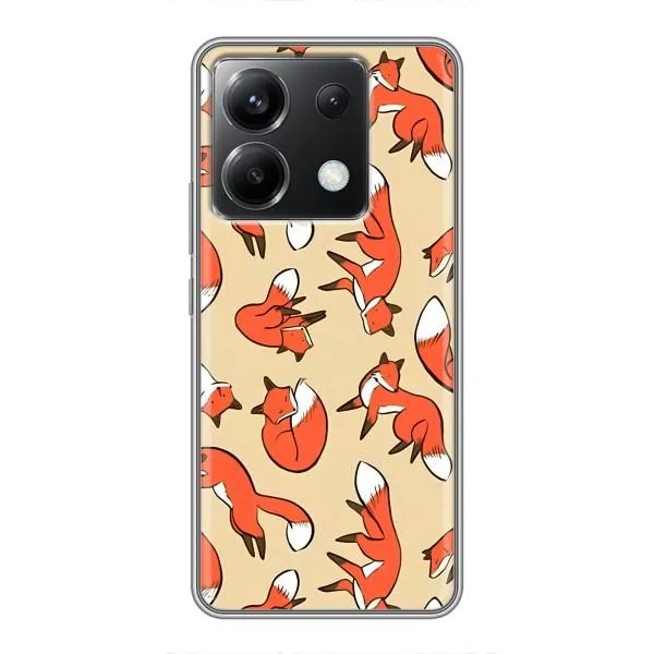 Чехол с принтом «Лисички» для Xiaomi POCO X6 5G