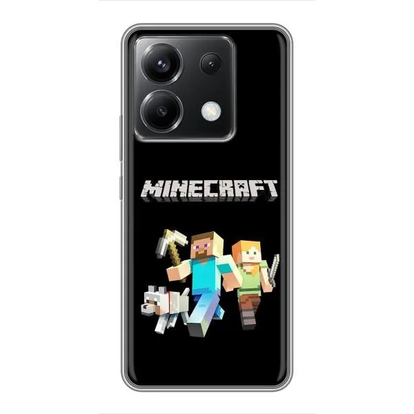 Чехол с принтом «герои Minecraft» для Xiaomi POCO X6 5G
