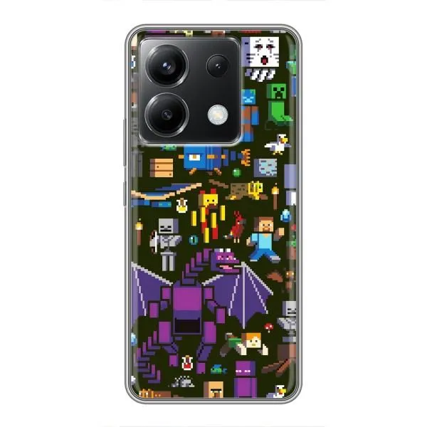 Чехол с принтом «Коллаж Майнкрафт» для Xiaomi POCO X6 5G