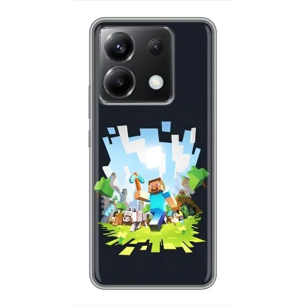 Чехол с принтом «персонажи Minecraft» для Xiaomi POCO X6 5G