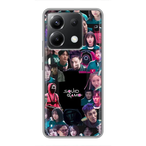 Чохол з принтом «Колаж Гра кальмара» для Xiaomi POCO X6 5G Чохол з принтом «Колаж Гра кальмара» для Xiaomi POCO X6 5G