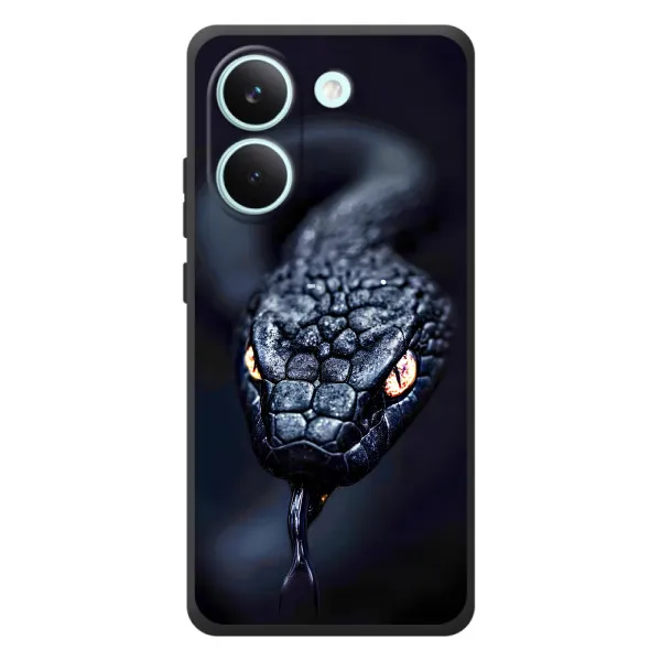 Чохол з принтом «Чорна змія» для Xiaomi Poco X8 Pro
